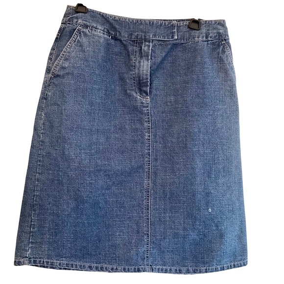 Marsh Landing Dresses & Skirts - Marsh Landing Blue Denim Pencil Skirt Crosshatch Medium Wash Sz‎ 10 Cowgirl Chic